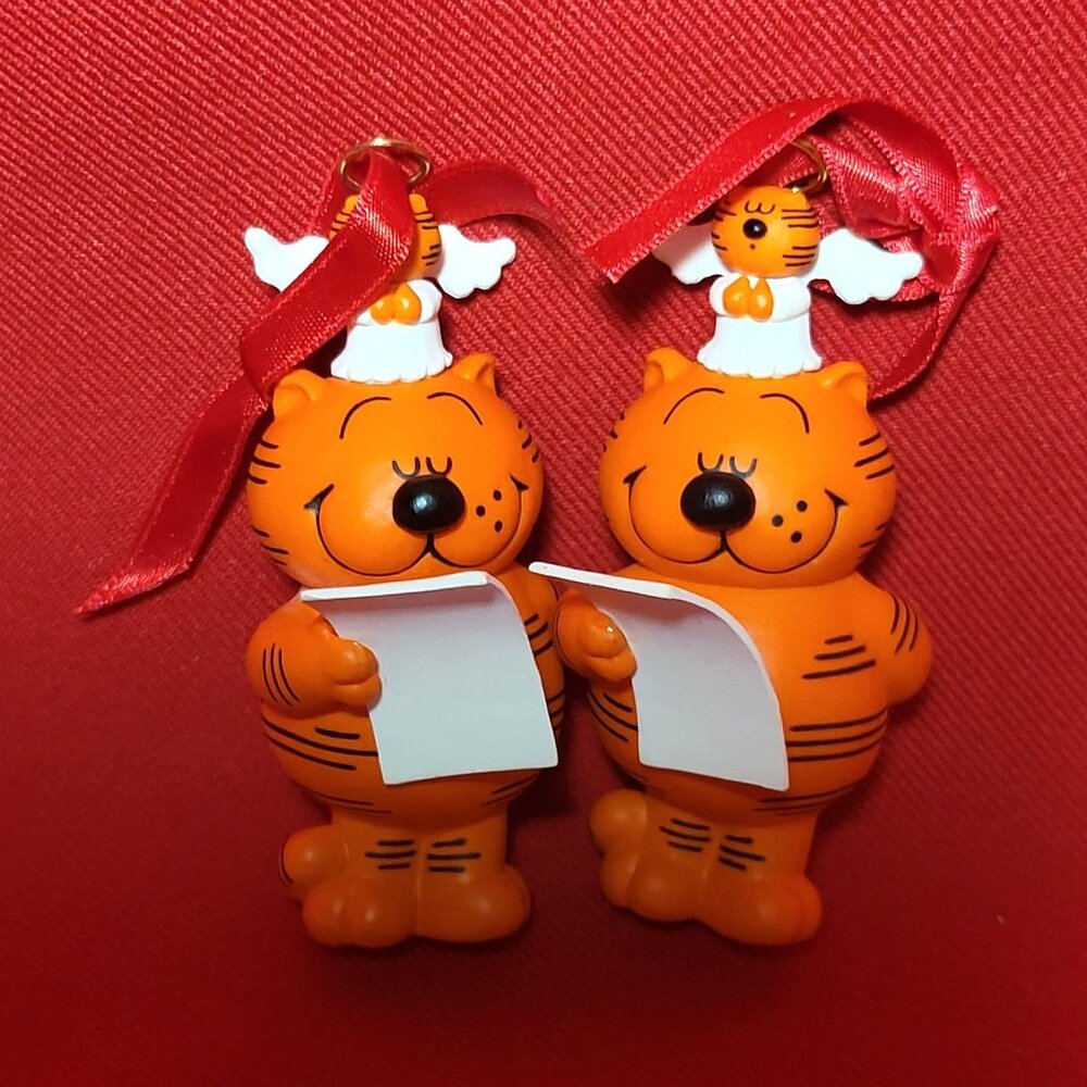 Hallmark Heathcliff Keepsake Ornament 1996 Set of 2